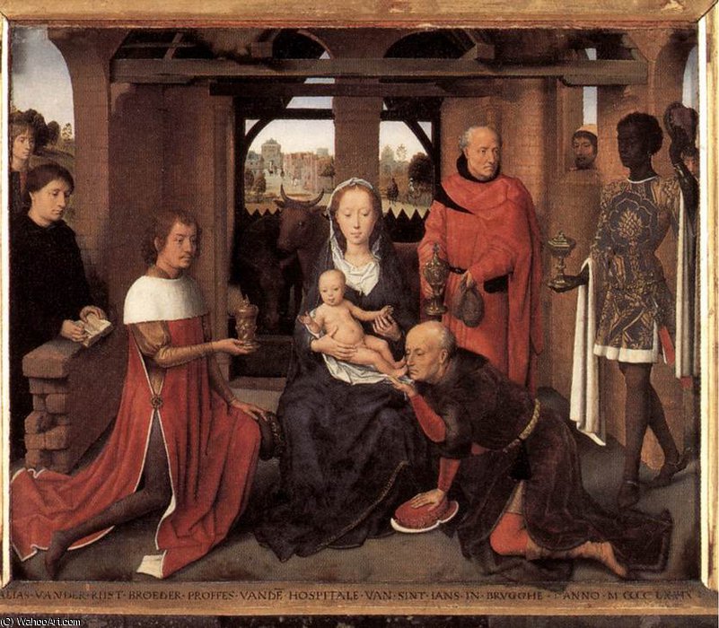 Wikioo.org - สารานุกรมวิจิตรศิลป์ - จิตรกรรม Hans Memling - middle - Triptych of Jan Floreins (central panel)