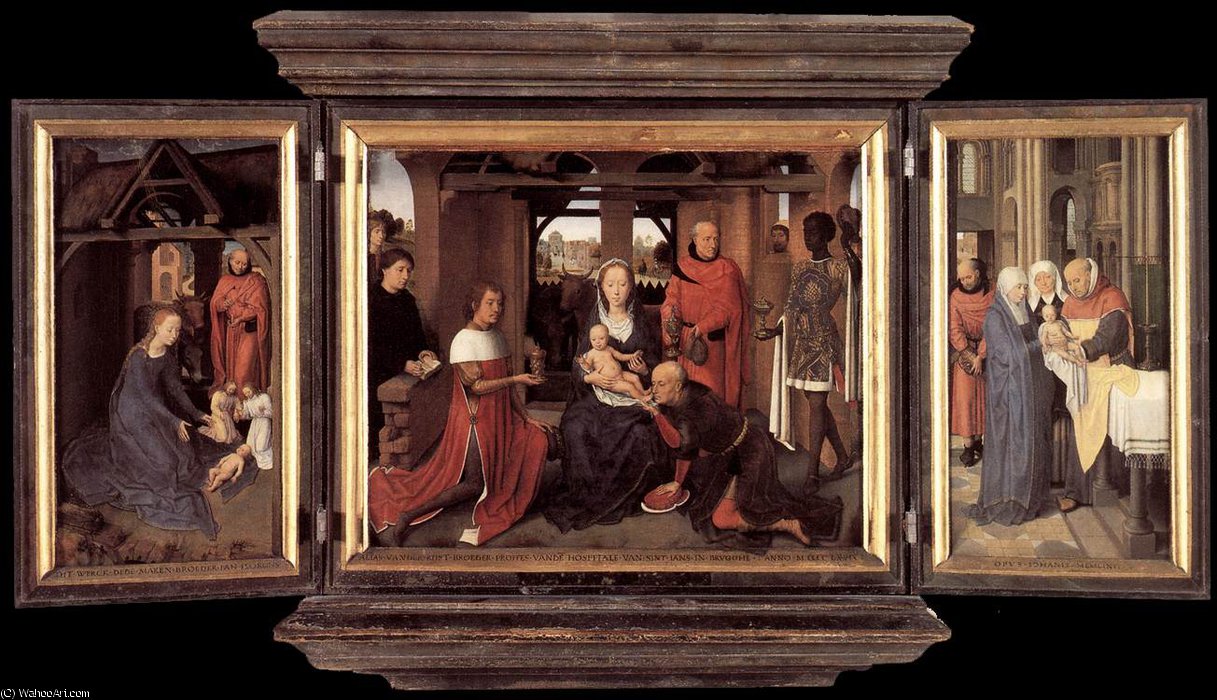 WikiOO.org - Enciklopedija dailės - Tapyba, meno kuriniai Hans Memling - middle - Triptych of Jan Floreins