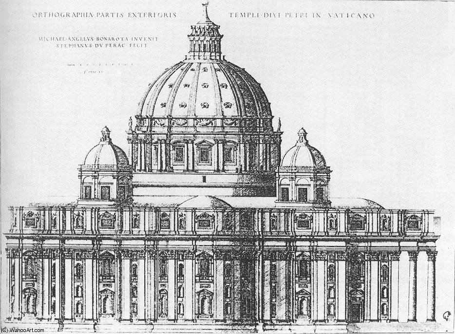 WikiOO.org - אנציקלופדיה לאמנויות יפות - ציור, יצירות אמנות Michelangelo Buonarroti - late - Project for St Peter's in Rome