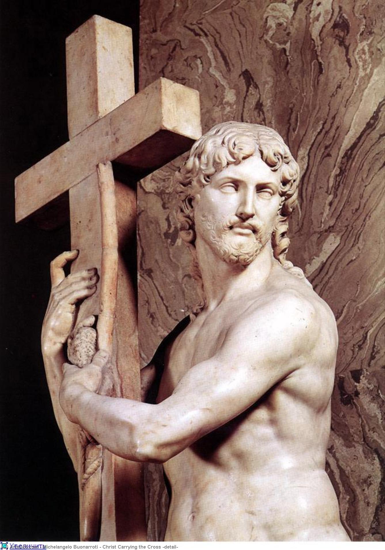 Wikioo.org - The Encyclopedia of Fine Arts - Painting, Artwork by Michelangelo Buonarroti - Christ Carrying the Cross (detail)