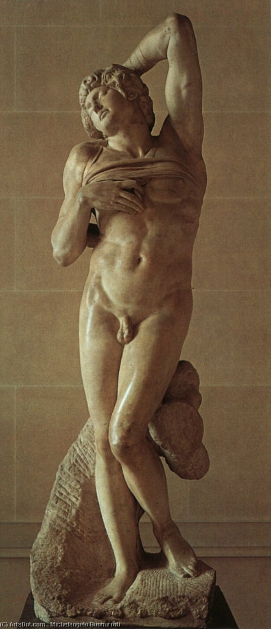 Wikioo.org - The Encyclopedia of Fine Arts - Painting, Artwork by Michelangelo Buonarroti - Dying slave