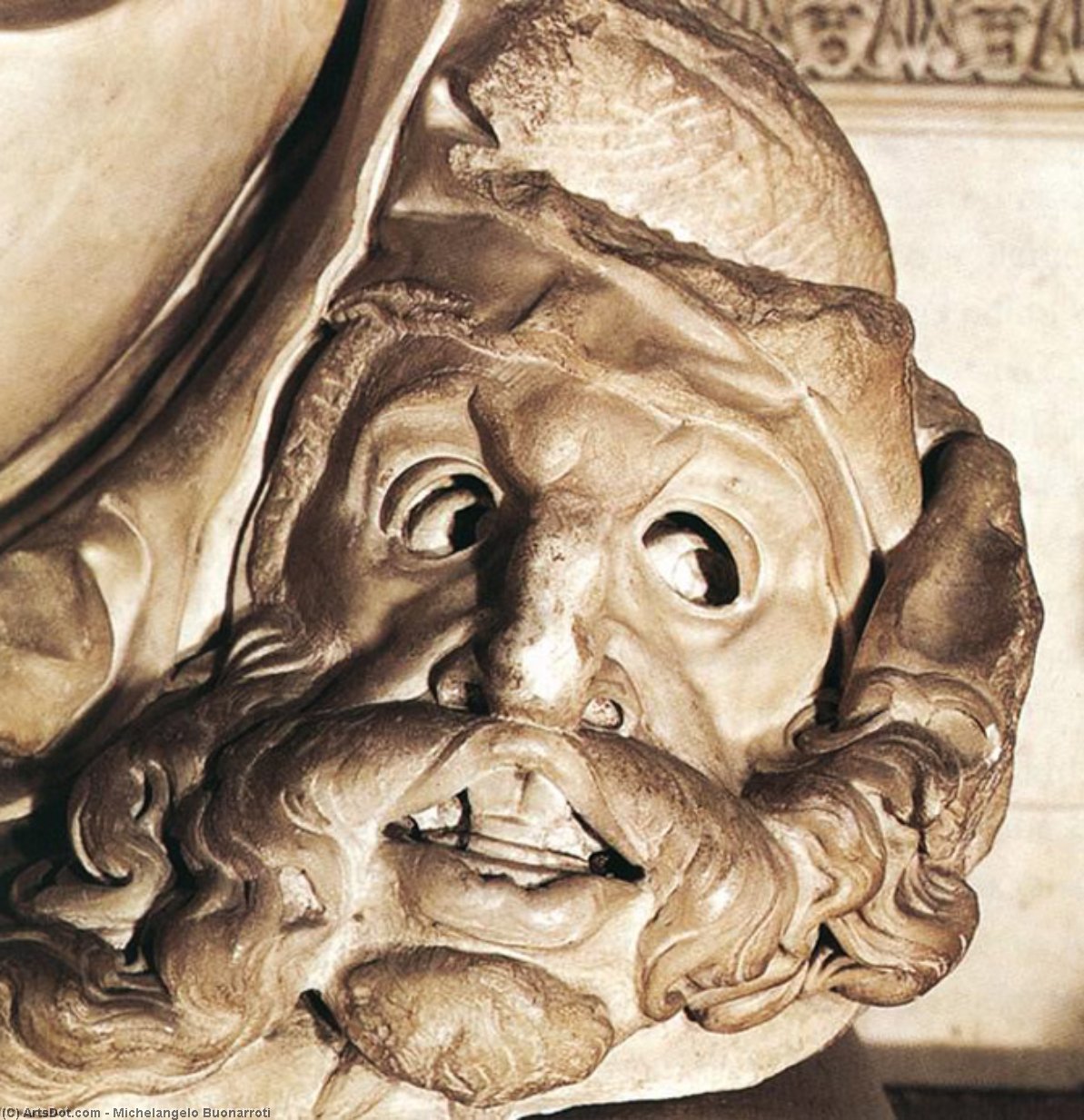 Wikioo.org - สารานุกรมวิจิตรศิลป์ - จิตรกรรม Michelangelo Buonarroti - Medicis - night (detail)