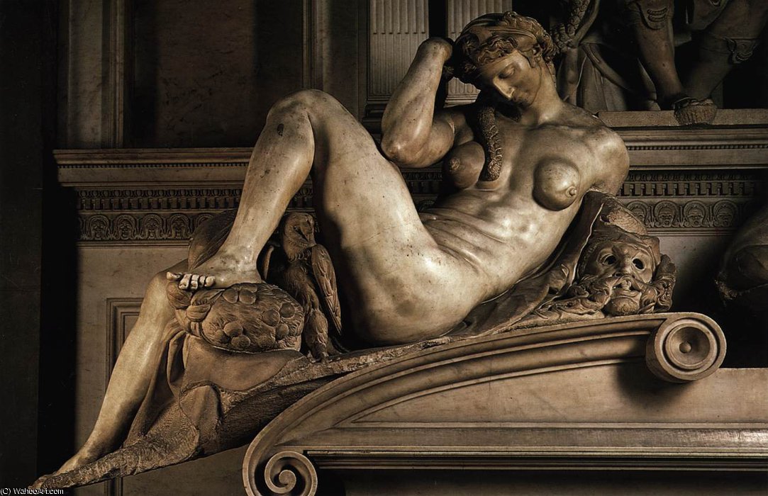 WikiOO.org - Енциклопедія образотворчого мистецтва - Живопис, Картини
 Michelangelo Buonarroti - Medicis - night