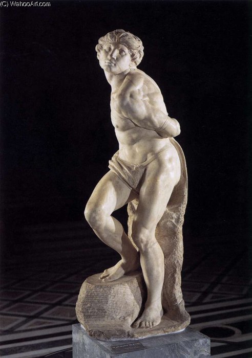 WikiOO.org - Encyclopedia of Fine Arts - Maleri, Artwork Michelangelo Buonarroti - Pope Julius II - Slave (rebelling)