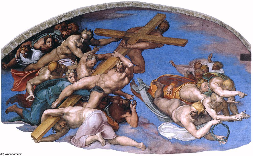 Wikioo.org - สารานุกรมวิจิตรศิลป์ - จิตรกรรม Michelangelo Buonarroti - left - Last Judgment d