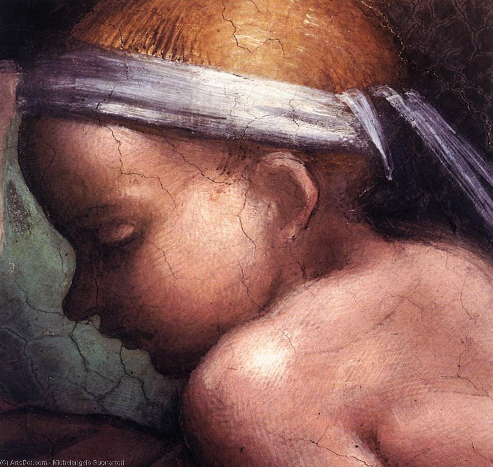 Wikioo.org - The Encyclopedia of Fine Arts - Painting, Artwork by Michelangelo Buonarroti - Ancestors of Christ (detail)3