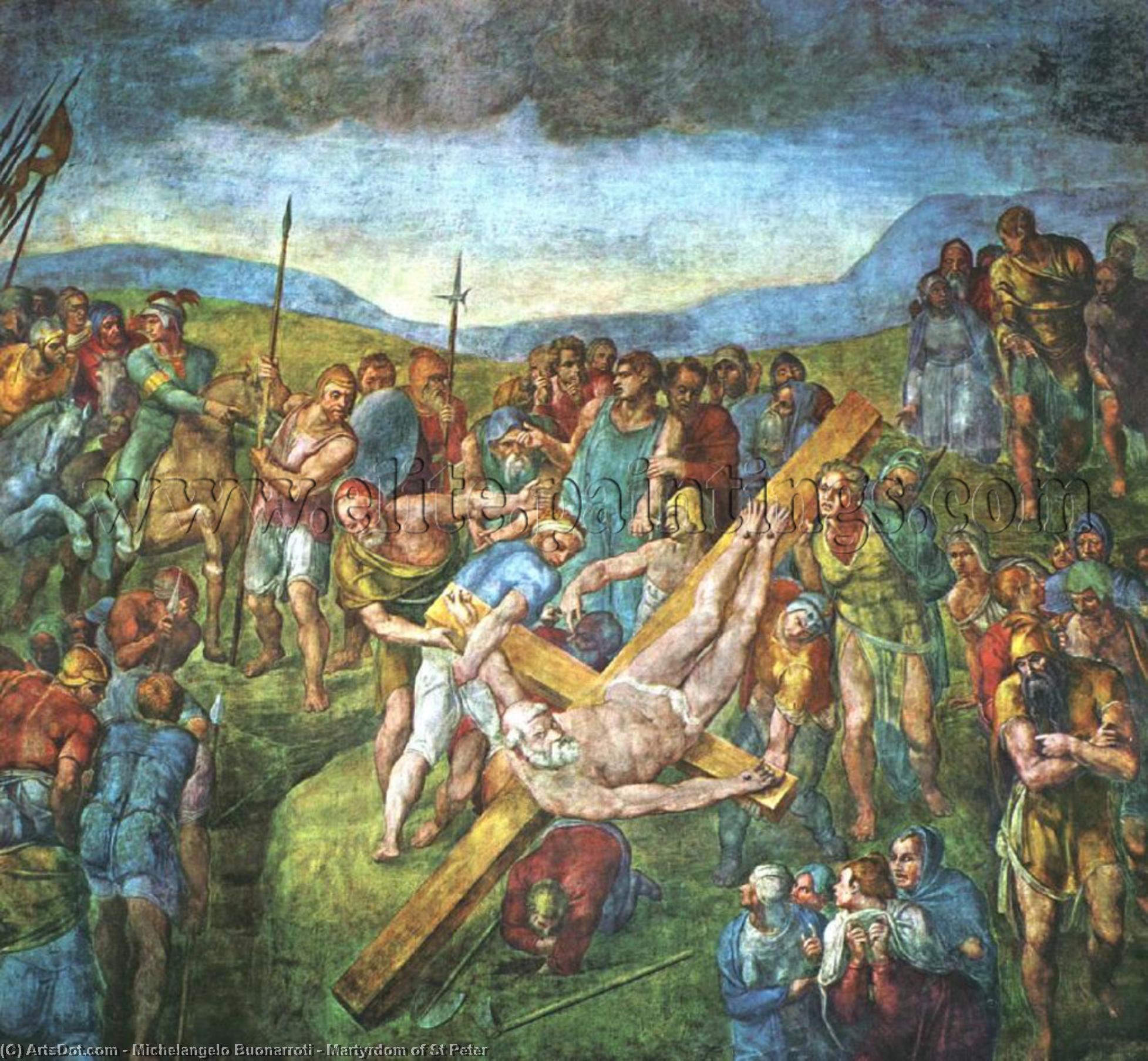 Wikioo.org - The Encyclopedia of Fine Arts - Painting, Artwork by Michelangelo Buonarroti - Martyrdom of St Peter