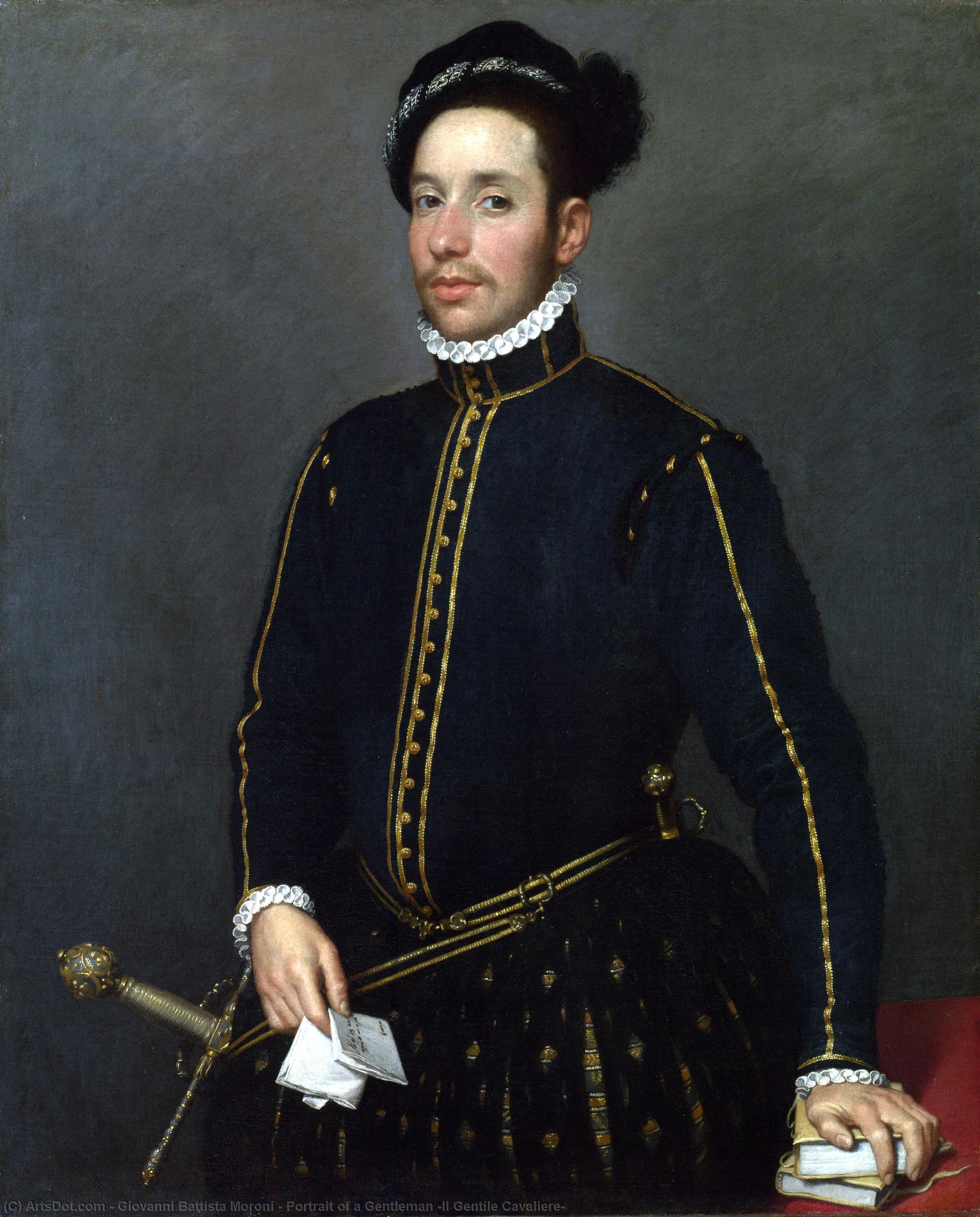 Wikioo.org - The Encyclopedia of Fine Arts - Painting, Artwork by Giovanni Battista Moroni - Portrait of a Gentleman (Il Gentile Cavaliere)