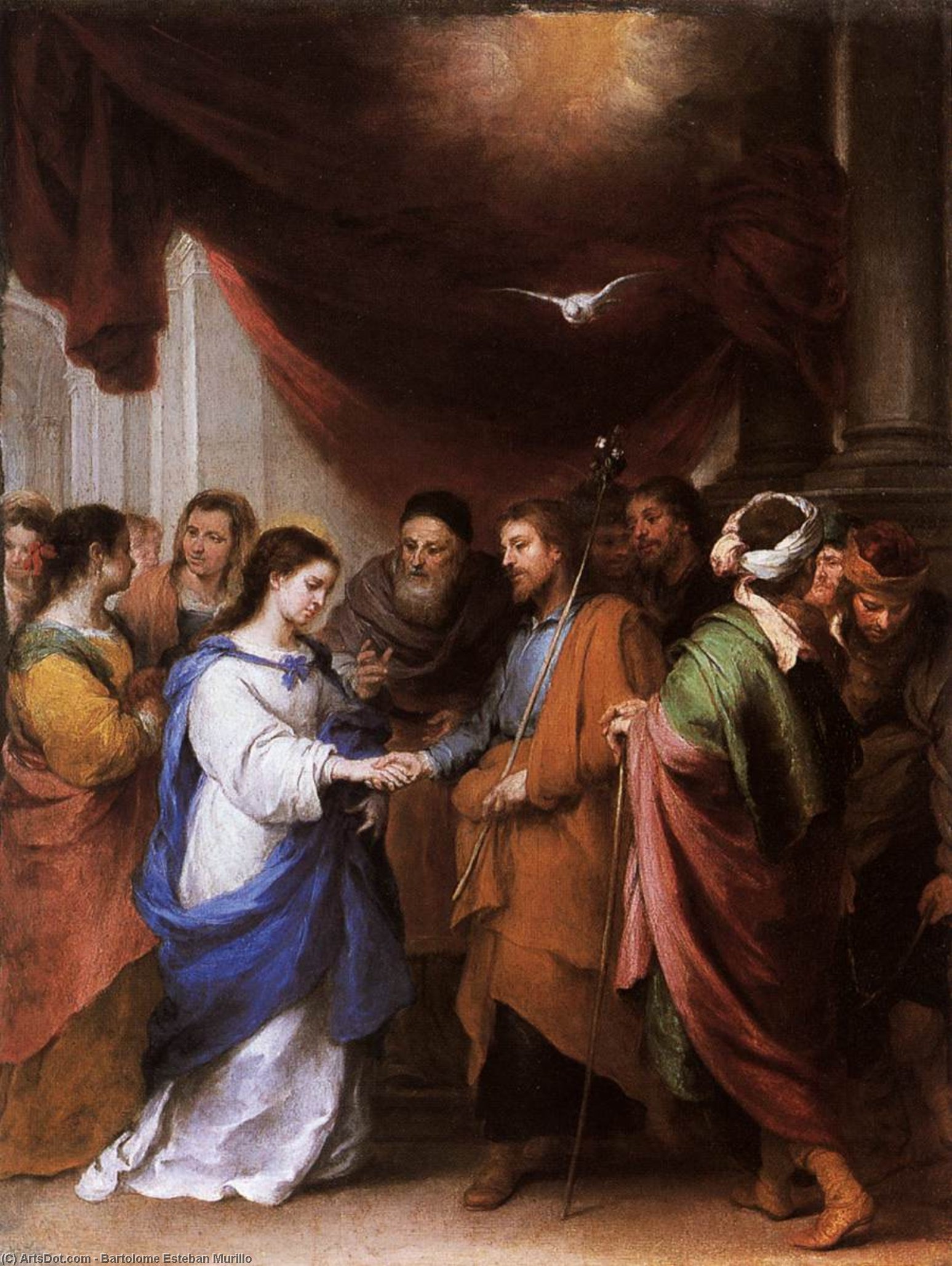 Wikioo.org - The Encyclopedia of Fine Arts - Painting, Artwork by Bartolome Esteban Murillo - Marriage of the Virgin