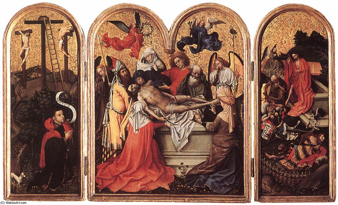 Wikioo.org - The Encyclopedia of Fine Arts - Painting, Artwork by Robert Campin (Master Of Flemalle) - triptych-Seilern Triptych