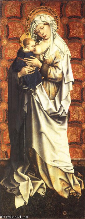 Wikioo.org - The Encyclopedia of Fine Arts - Painting, Artwork by Robert Campin (Master Of Flemalle) - triptych-Virgin and Child