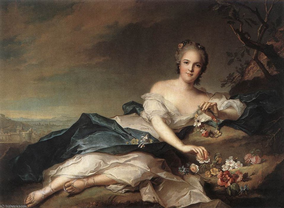 Wikioo.org - The Encyclopedia of Fine Arts - Painting, Artwork by Jean-Marc Nattier - Marie Adelaide of France as Flora