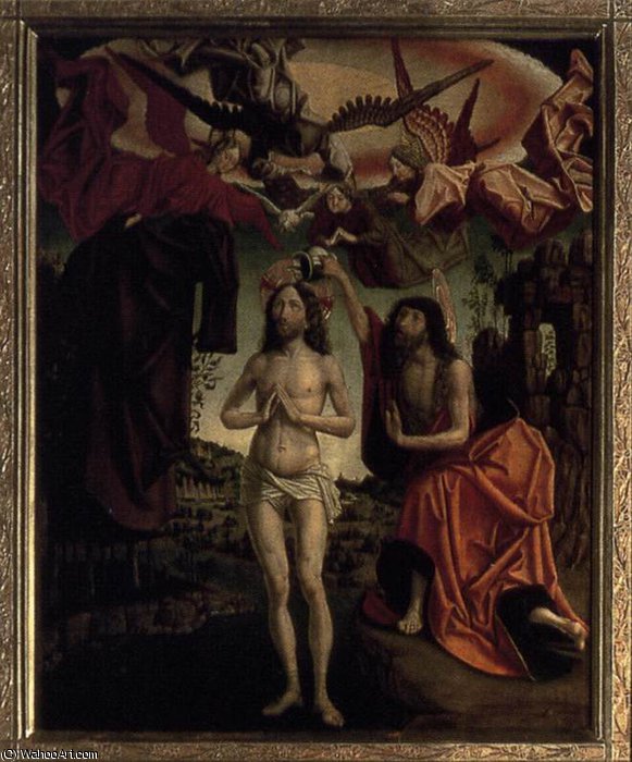 WikiOO.org - Encyclopedia of Fine Arts - Festés, Grafika Michael Pacher - Baptism of Christ