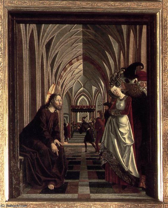 WikiOO.org - Encyclopedia of Fine Arts - Målning, konstverk Michael Pacher - Christ and the Adulteress