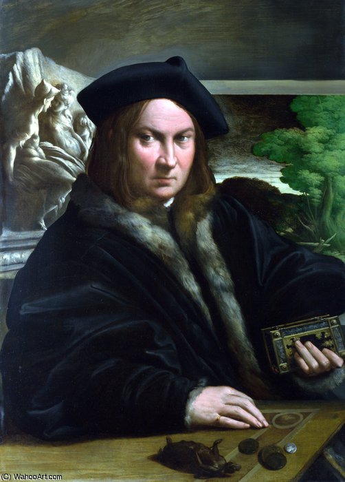 WikiOO.org - Enciklopedija dailės - Tapyba, meno kuriniai Parmigianino - Portrait of a Collector