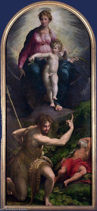 WikiOO.org – 美術百科全書 - 繪畫，作品 Parmigianino - 麦当娜和儿童与圣徒