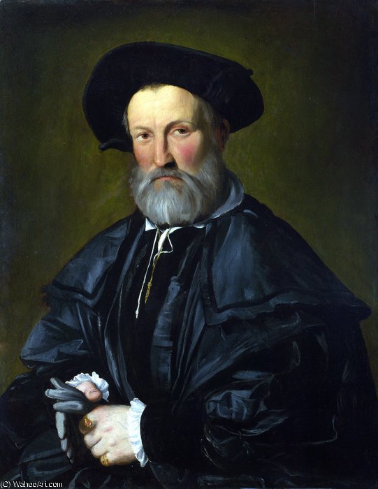 Wikioo.org - The Encyclopedia of Fine Arts - Painting, Artwork by Callisto Piazza Da Lodi - Portrait of a Man