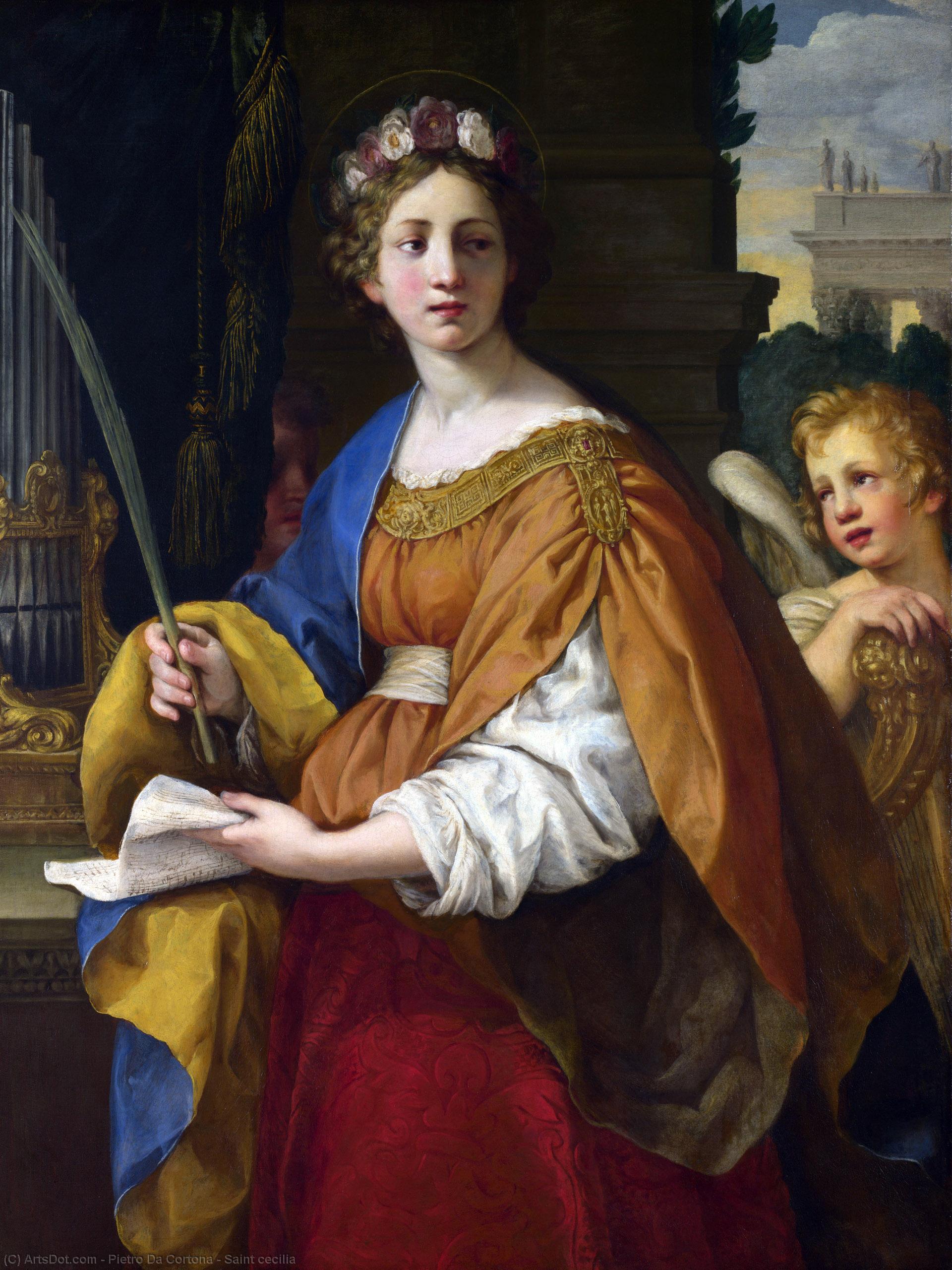 Wikioo.org - The Encyclopedia of Fine Arts - Painting, Artwork by Pietro Da Cortona - Saint cecilia
