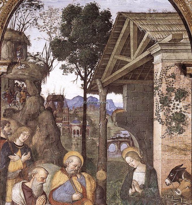 Wikioo.org - The Encyclopedia of Fine Arts - Painting, Artwork by Bernardino Di Betto (Pintoricchio) - Adoration of the Christ Child (detail)