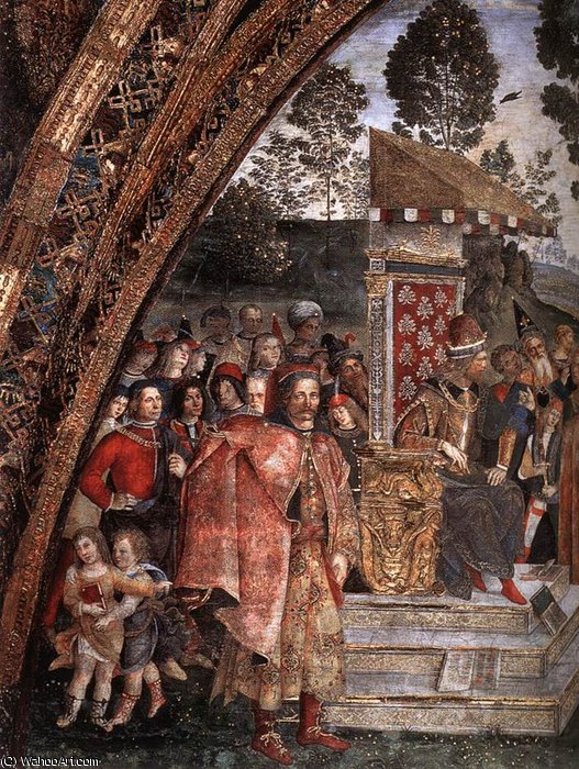 Wikioo.org - The Encyclopedia of Fine Arts - Painting, Artwork by Bernardino Di Betto (Pintoricchio) - vatican - St Catherine's Disputation (detail)