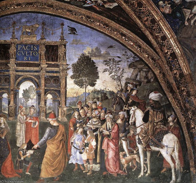 Wikioo.org - The Encyclopedia of Fine Arts - Painting, Artwork by Bernardino Di Betto (Pintoricchio) - vatican - St Catherine's Disputation (detail)2