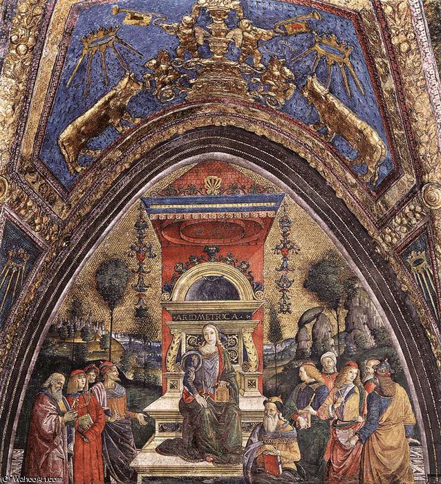 Wikioo.org - The Encyclopedia of Fine Arts - Painting, Artwork by Bernardino Di Betto (Pintoricchio) - vatican - The Arithmetic