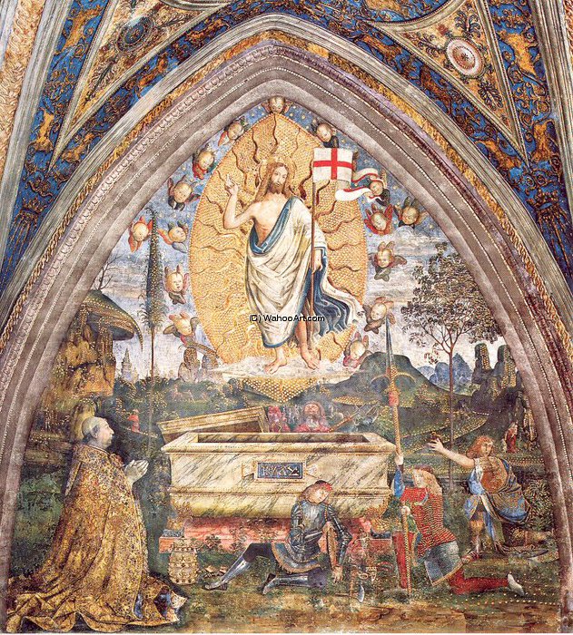 Wikioo.org - The Encyclopedia of Fine Arts - Painting, Artwork by Bernardino Di Betto (Pintoricchio) - vatican - The Resurrection