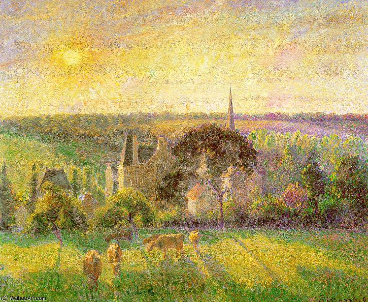 WikiOO.org - Güzel Sanatlar Ansiklopedisi - Resim, Resimler Camille Pissarro - Countryside & Eragny Church and Farm