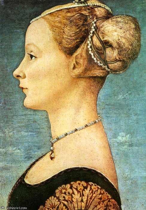 Wikioo.org – La Enciclopedia de las Bellas Artes - Pintura, Obras de arte de Antonio Del Pollaiuolo - Retrato de una niña