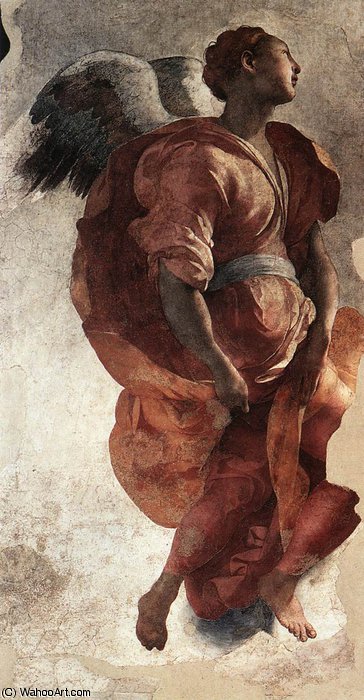 Wikioo.org – La Enciclopedia de las Bellas Artes - Pintura, Obras de arte de Jacopo Carucci (Pontormo) - Anunciación (detalle)