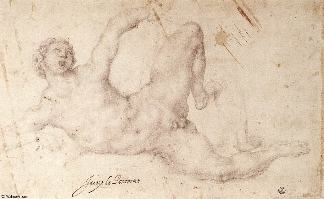Wikioo.org – La Enciclopedia de las Bellas Artes - Pintura, Obras de arte de Jacopo Carucci (Pontormo) - Jugador Kicking