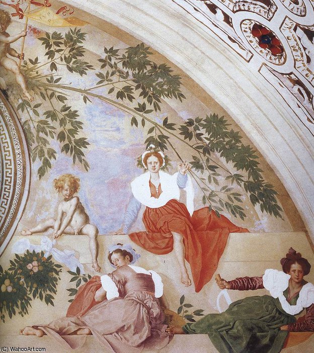 Wikioo.org – L'Encyclopédie des Beaux Arts - Peinture, Oeuvre de Jacopo Carucci (Pontormo) - Vertumne et Pomone (détail) 2