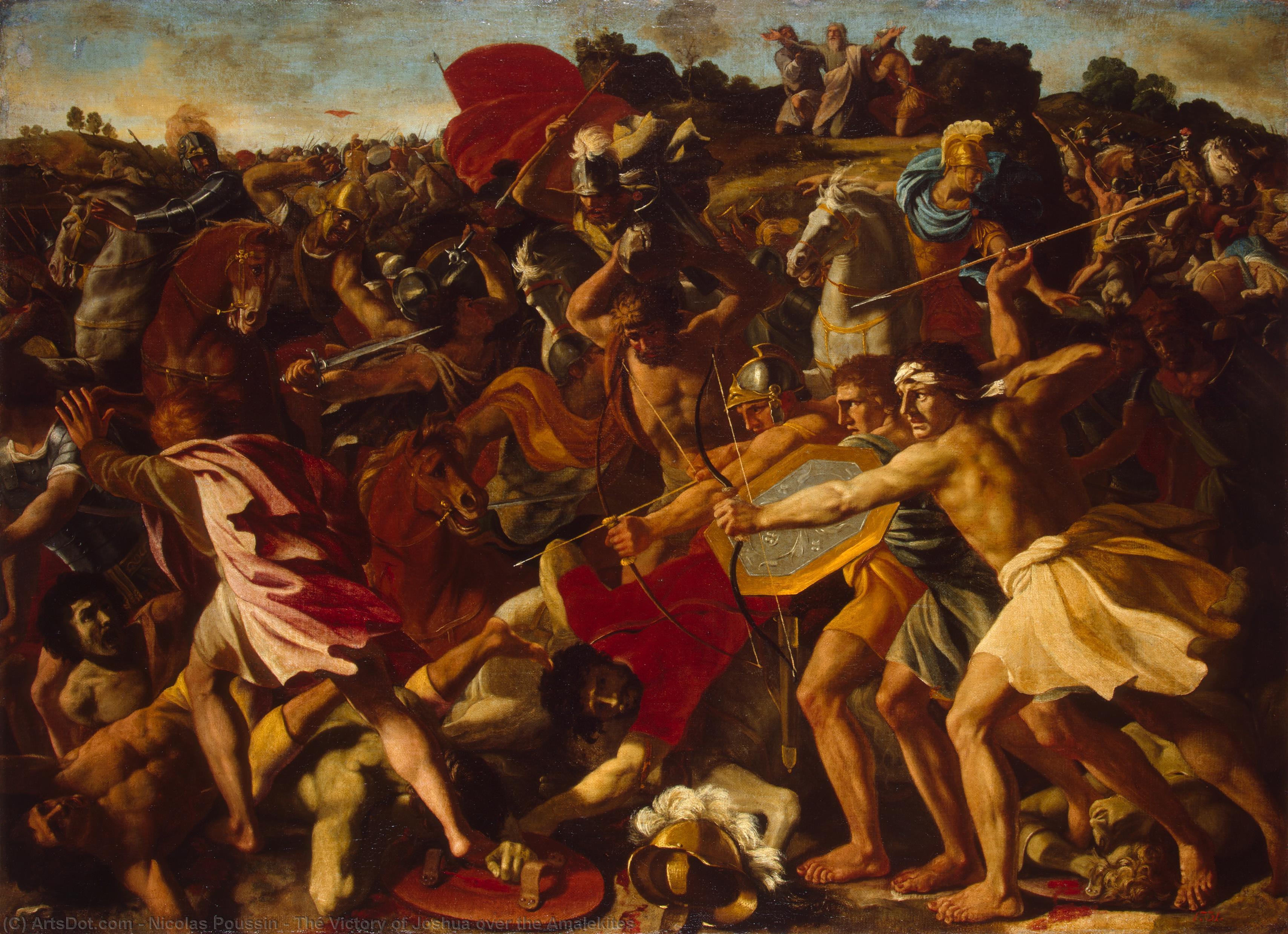 Wikioo.org - The Encyclopedia of Fine Arts - Painting, Artwork by Nicolas Poussin - The Victory of Joshua over the Amalekites