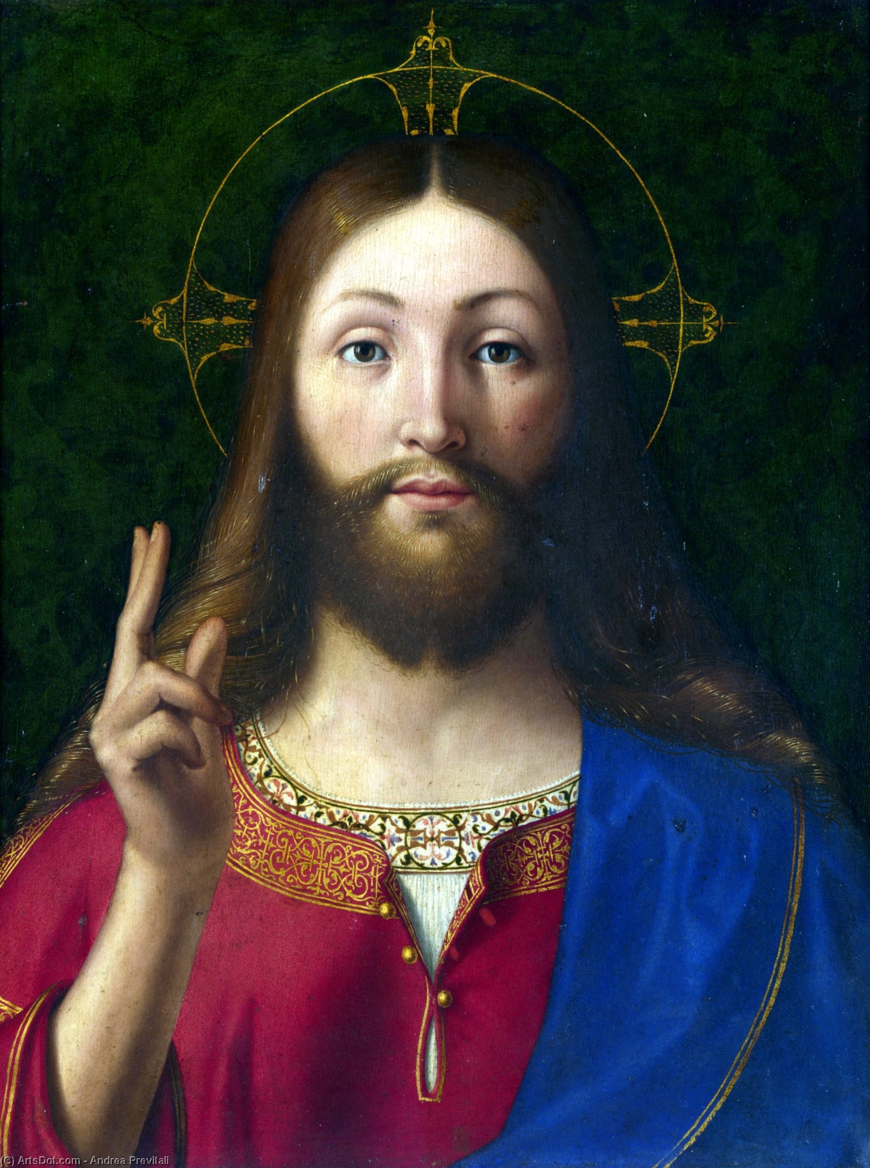 Wikioo.org - The Encyclopedia of Fine Arts - Painting, Artwork by Andrea Previtali - Christ blessing