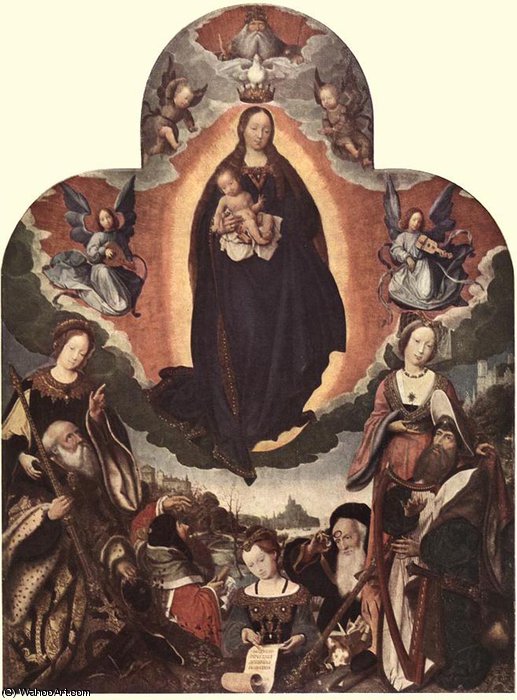 Wikioo.org - The Encyclopedia of Fine Arts - Painting, Artwork by Jan Provoost - The Coronation of the Virgin