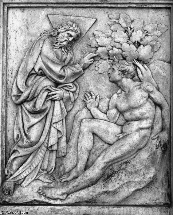 WikiOO.org - Encyclopedia of Fine Arts - Lukisan, Artwork Jacopo Della Quercia - bologna - The Creation of Adam