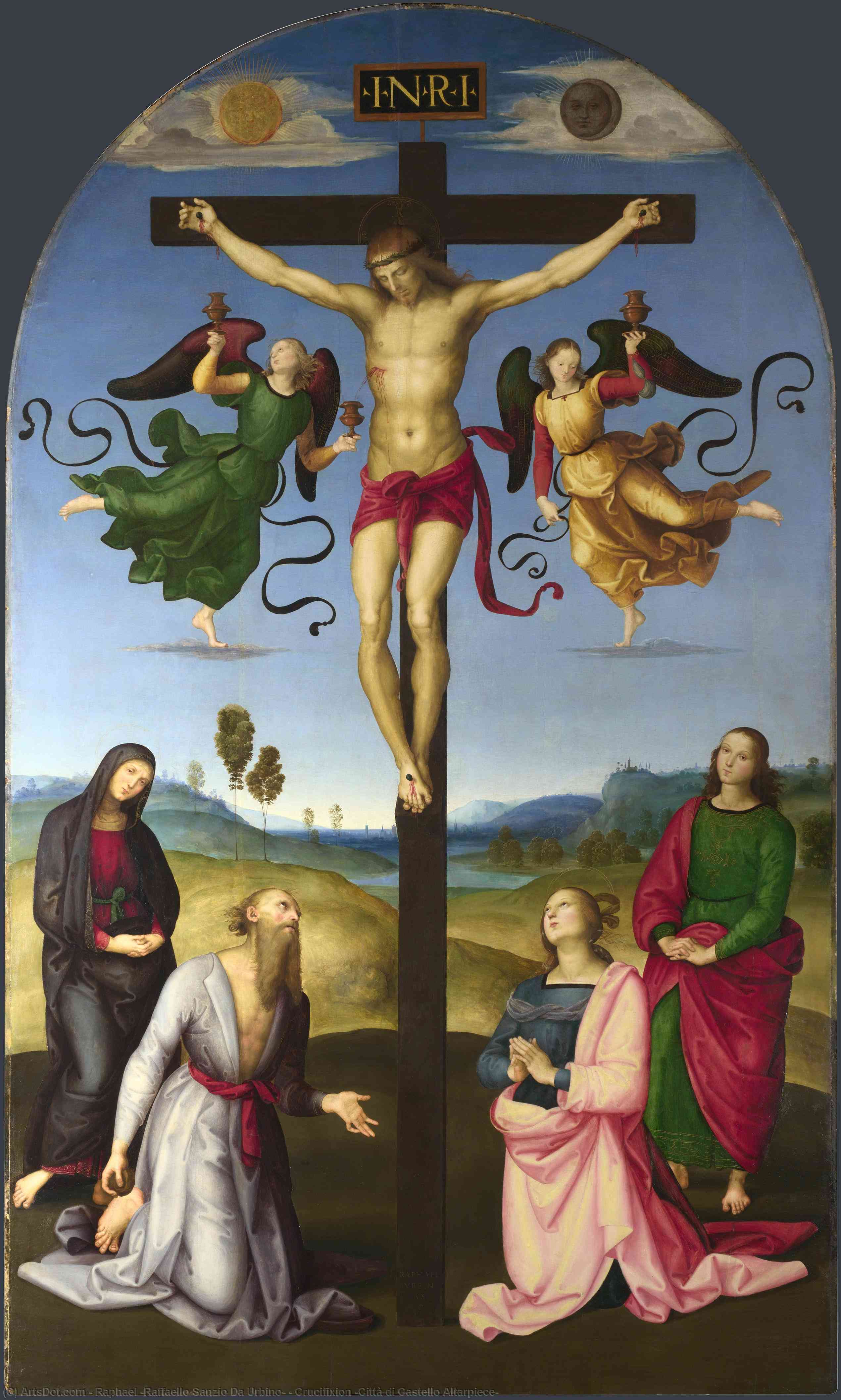 Wikioo.org - The Encyclopedia of Fine Arts - Painting, Artwork by Raphael (Raffaello Sanzio Da Urbino) - Crucifixion (Città di Castello Altarpiece)