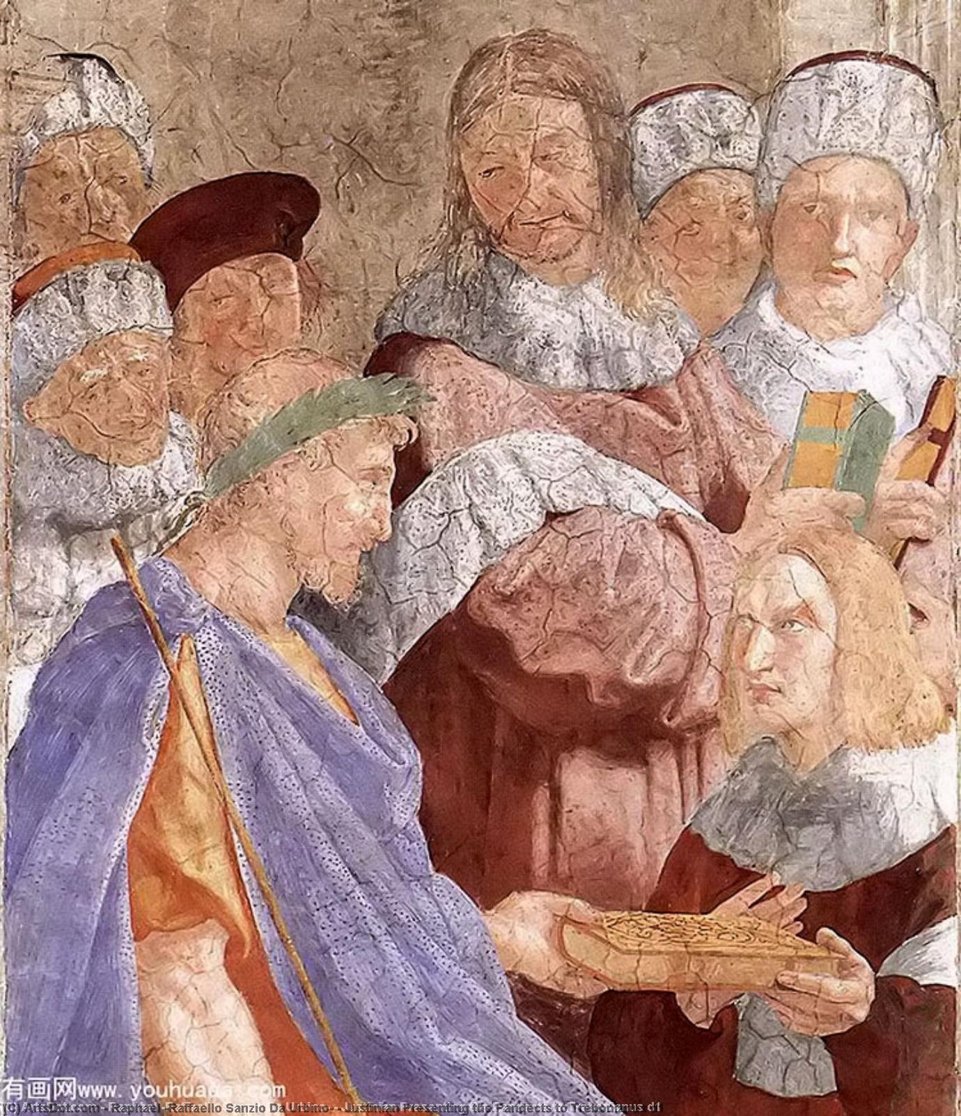 WikiOO.org - Enciclopédia das Belas Artes - Pintura, Arte por Raphael (Raffaello Sanzio Da Urbino) - Justinian Presenting the Pandects to Trebonianus d1