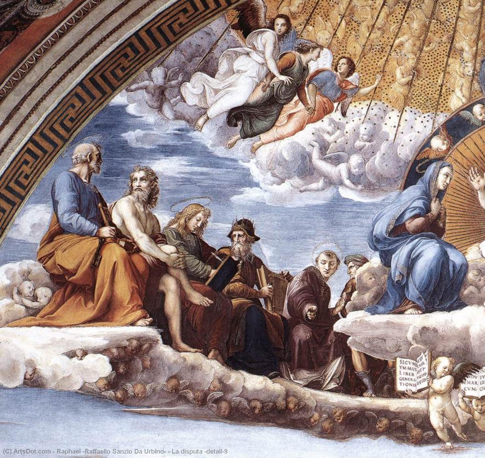 Wikioo.org - The Encyclopedia of Fine Arts - Painting, Artwork by Raphael (Raffaello Sanzio Da Urbino) - La disputa (detail)9