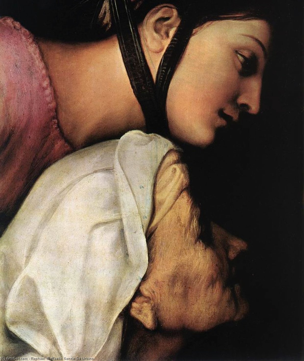 Wikioo.org - Bách khoa toàn thư về mỹ thuật - Vẽ tranh, Tác phẩm nghệ thuật Raphael (Raffaello Sanzio Da Urbino) - Madonna dell'Impannata (detail)