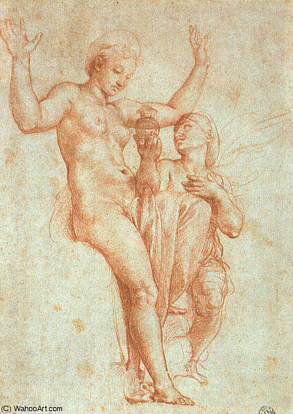 WikiOO.org - Εγκυκλοπαίδεια Καλών Τεχνών - Ζωγραφική, έργα τέχνης Raphael (Raffaello Sanzio Da Urbino) - Psyche Offering Venus the Water of Styx