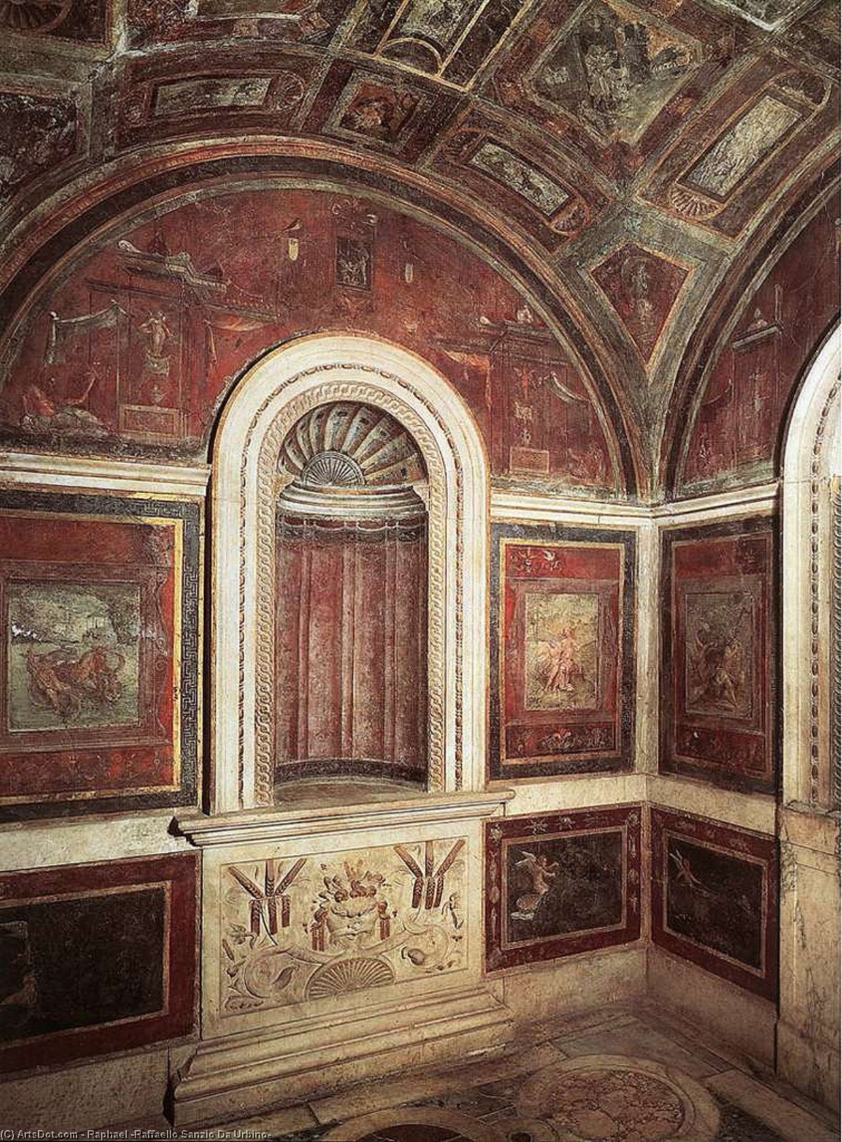 Wikioo.org - Bách khoa toàn thư về mỹ thuật - Vẽ tranh, Tác phẩm nghệ thuật Raphael (Raffaello Sanzio Da Urbino) - The 'Stufetta' of Cardinal Bibbiena