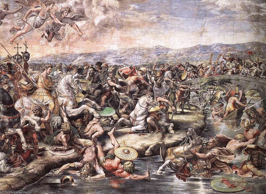 WikiOO.org - Енциклопедия за изящни изкуства - Живопис, Произведения на изкуството Raphael (Raffaello Sanzio Da Urbino) - The Battle at Pons Milvius (detail)
