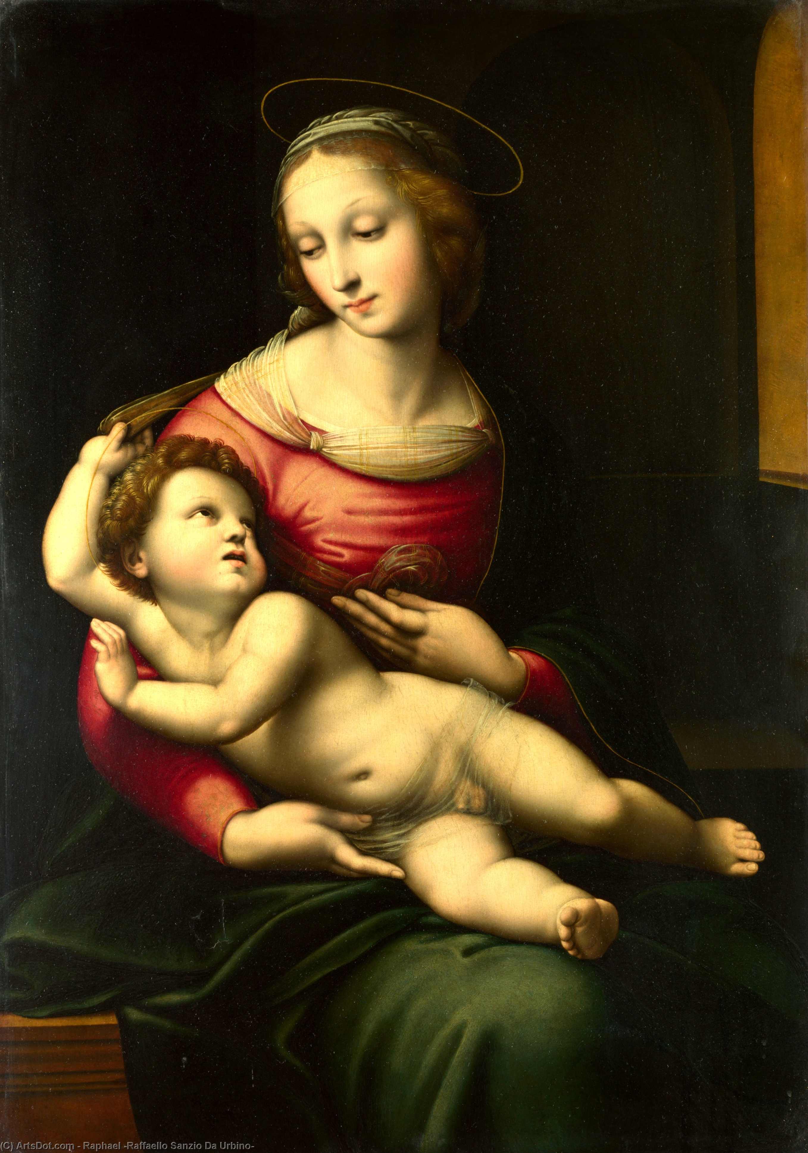 Wikioo.org – L'Enciclopedia delle Belle Arti - Pittura, Opere di Raphael (Raffaello Sanzio Da Urbino) - la madonna col bambino