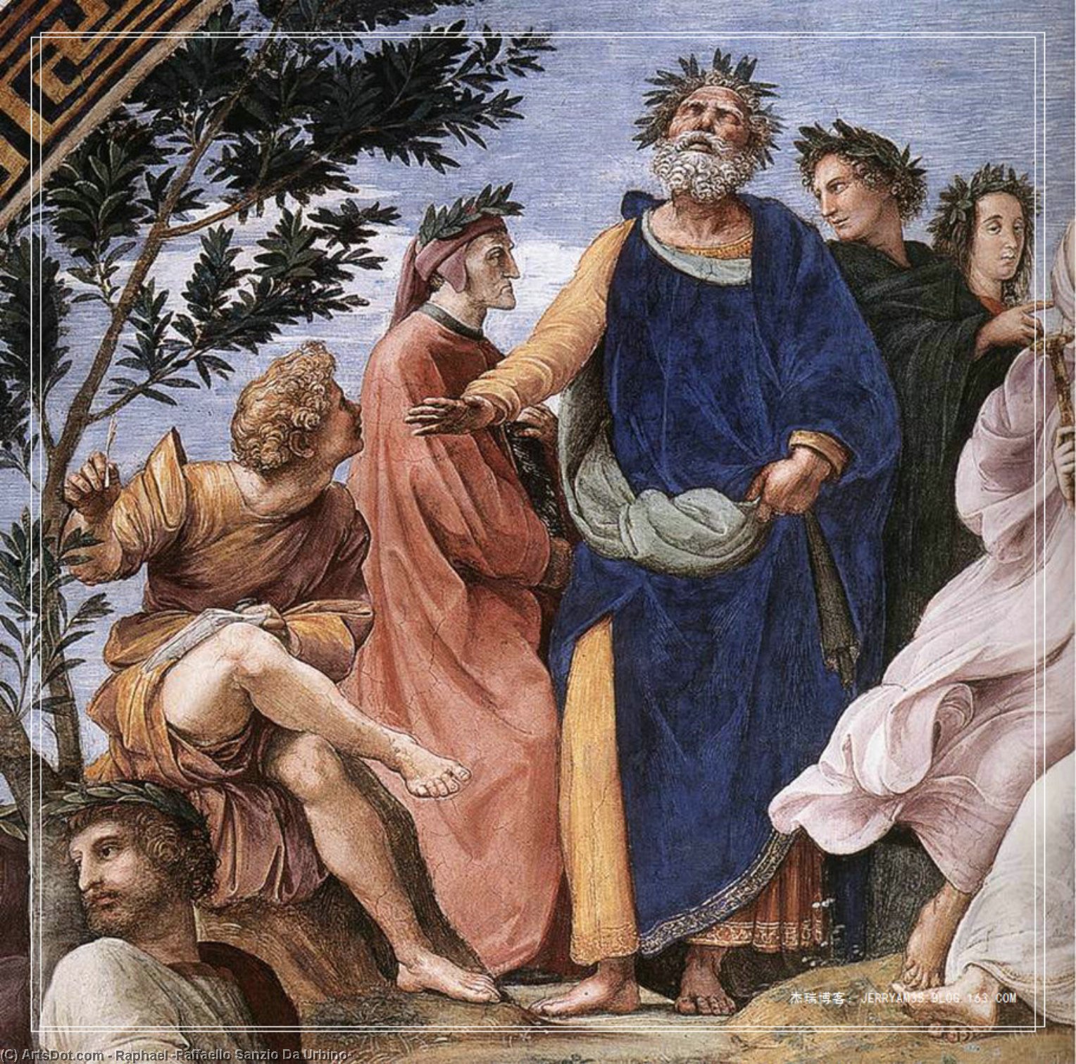 Wikioo.org - The Encyclopedia of Fine Arts - Painting, Artwork by Raphael (Raffaello Sanzio Da Urbino) - The parnassus (detail)8