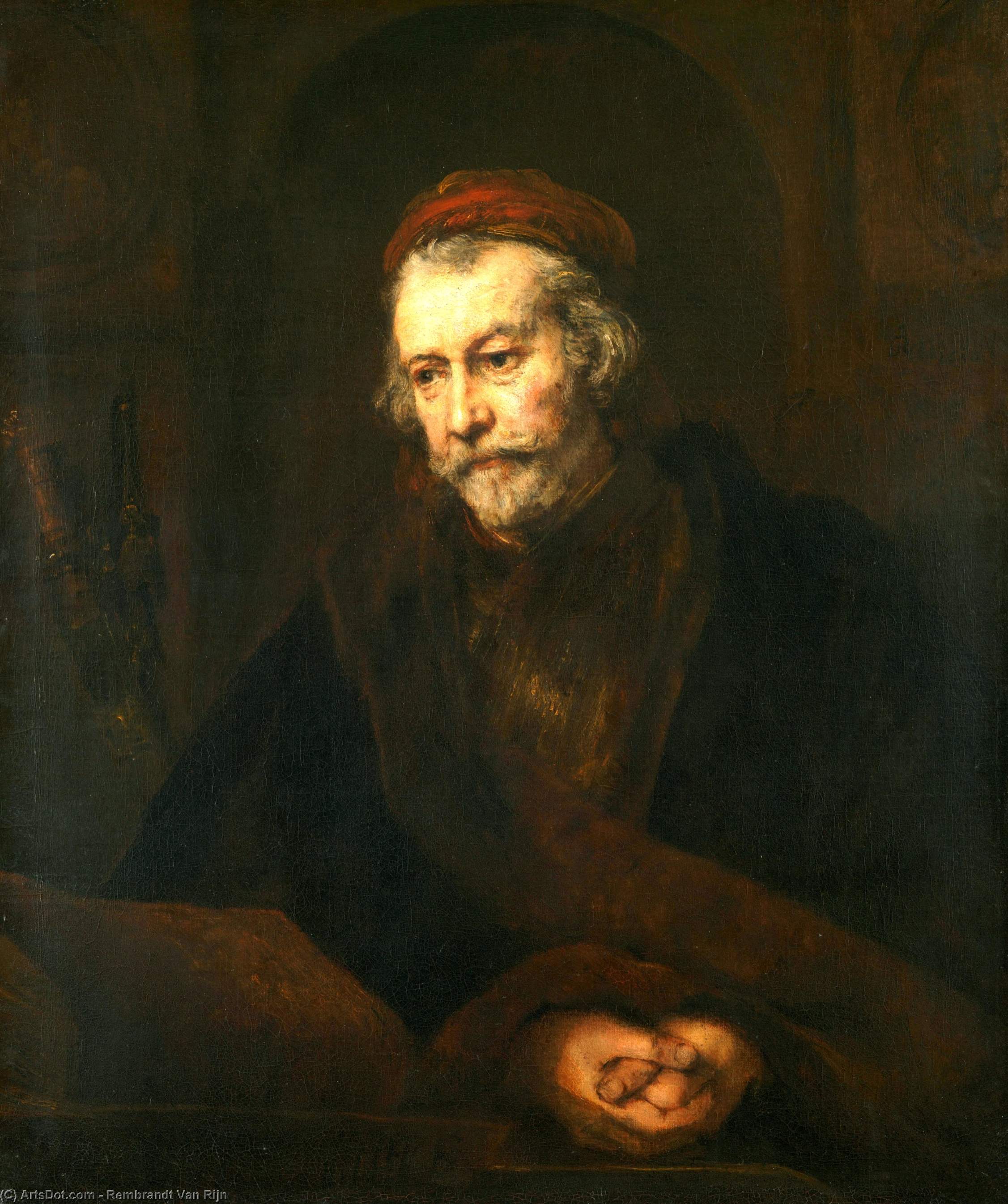 Wikioo.org - The Encyclopedia of Fine Arts - Painting, Artwork by Rembrandt Van Rijn - An Elderly Man as Saint Paul