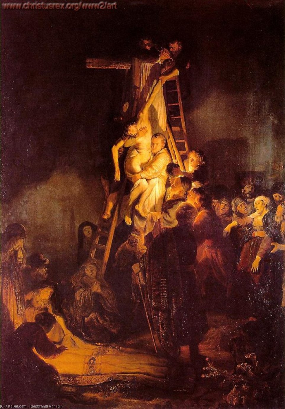 WikiOO.org – 美術百科全書 - 繪畫，作品 Rembrandt Van Rijn - 降落  从 跨 eremitaget