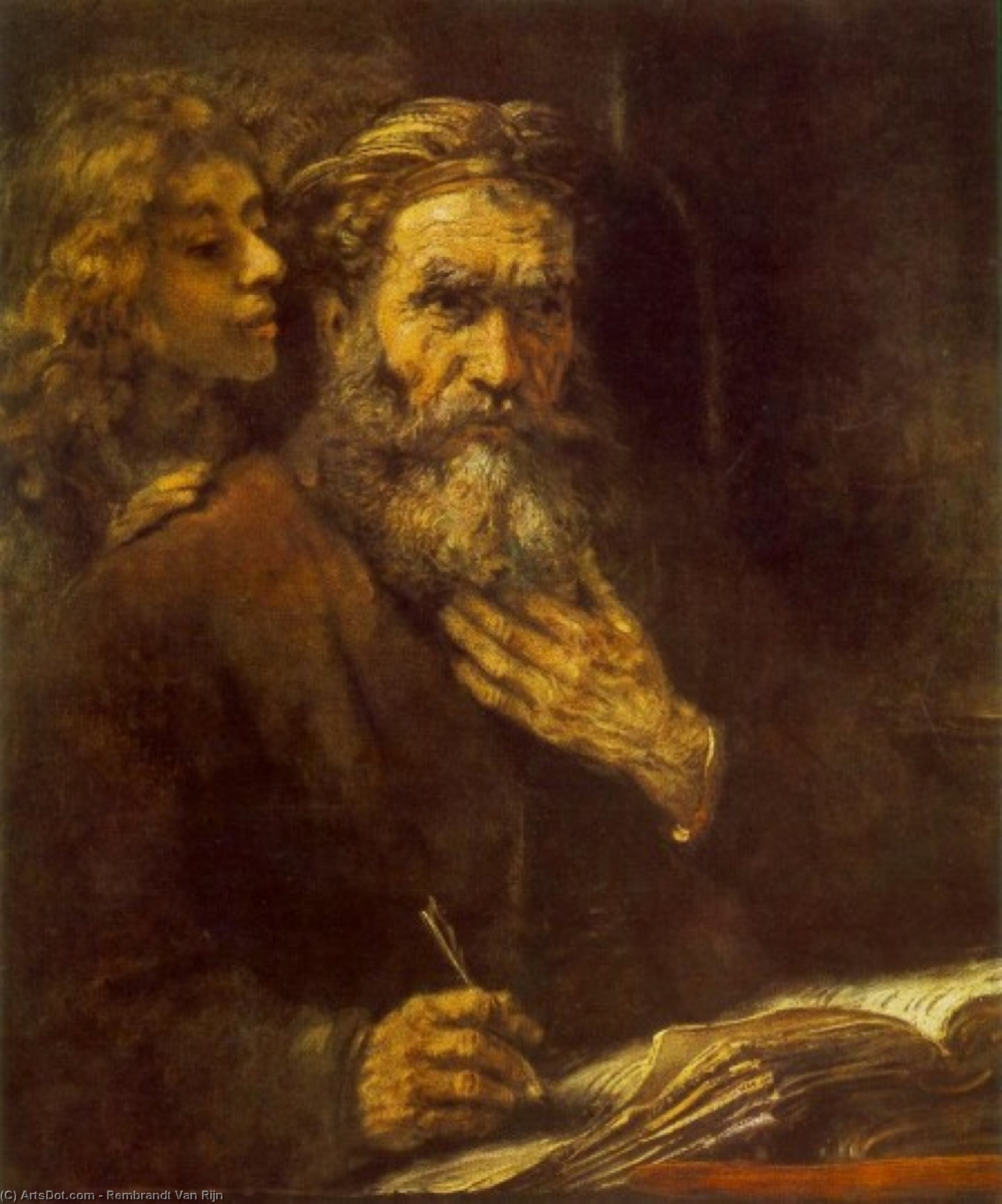 Wikioo.org - The Encyclopedia of Fine Arts - Painting, Artwork by Rembrandt Van Rijn - Evangelist Matthew and the Angel