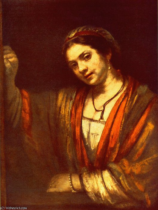 WikiOO.org - Encyclopedia of Fine Arts - Maleri, Artwork Rembrandt Van Rijn - HENDRICKJE STOFFELS IN THE WINDOW Gemäldeg