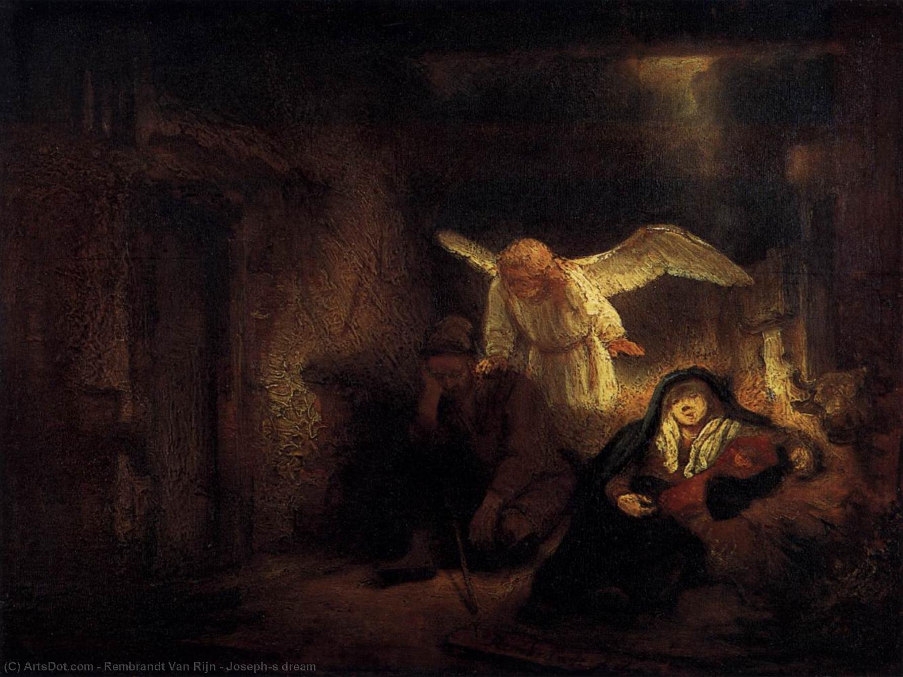 WikiOO.org - Encyclopedia of Fine Arts - Maľba, Artwork Rembrandt Van Rijn - Joseph's dream